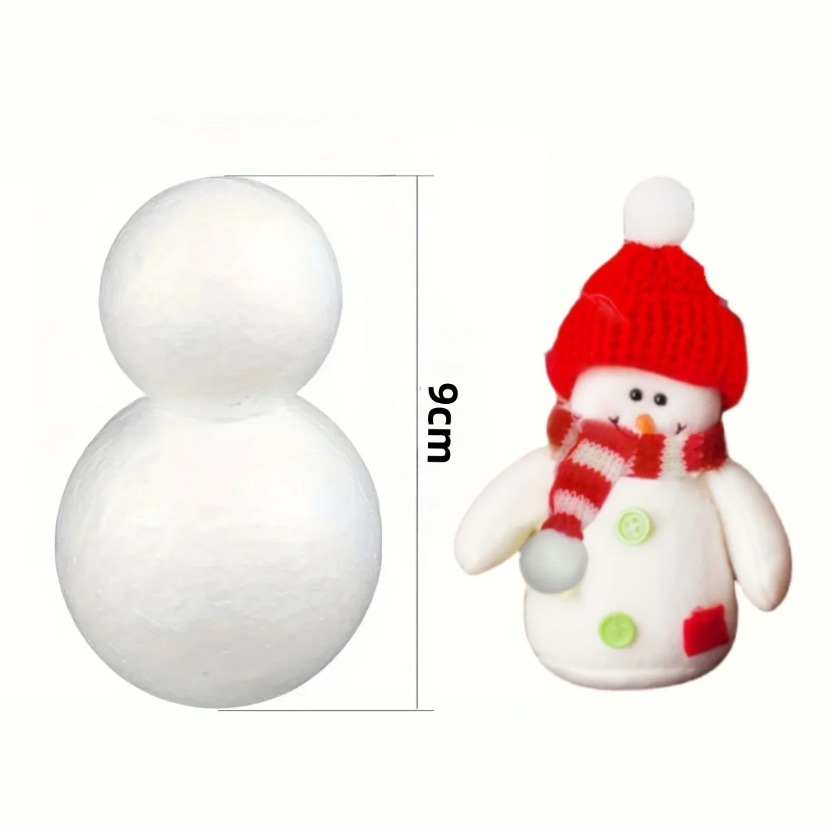 20Pcs Polystyrene Snowman Foam Balls, DIY Craft Polystyrene Foam Balls for Snowman Model Making, Handmade Painting Modelling