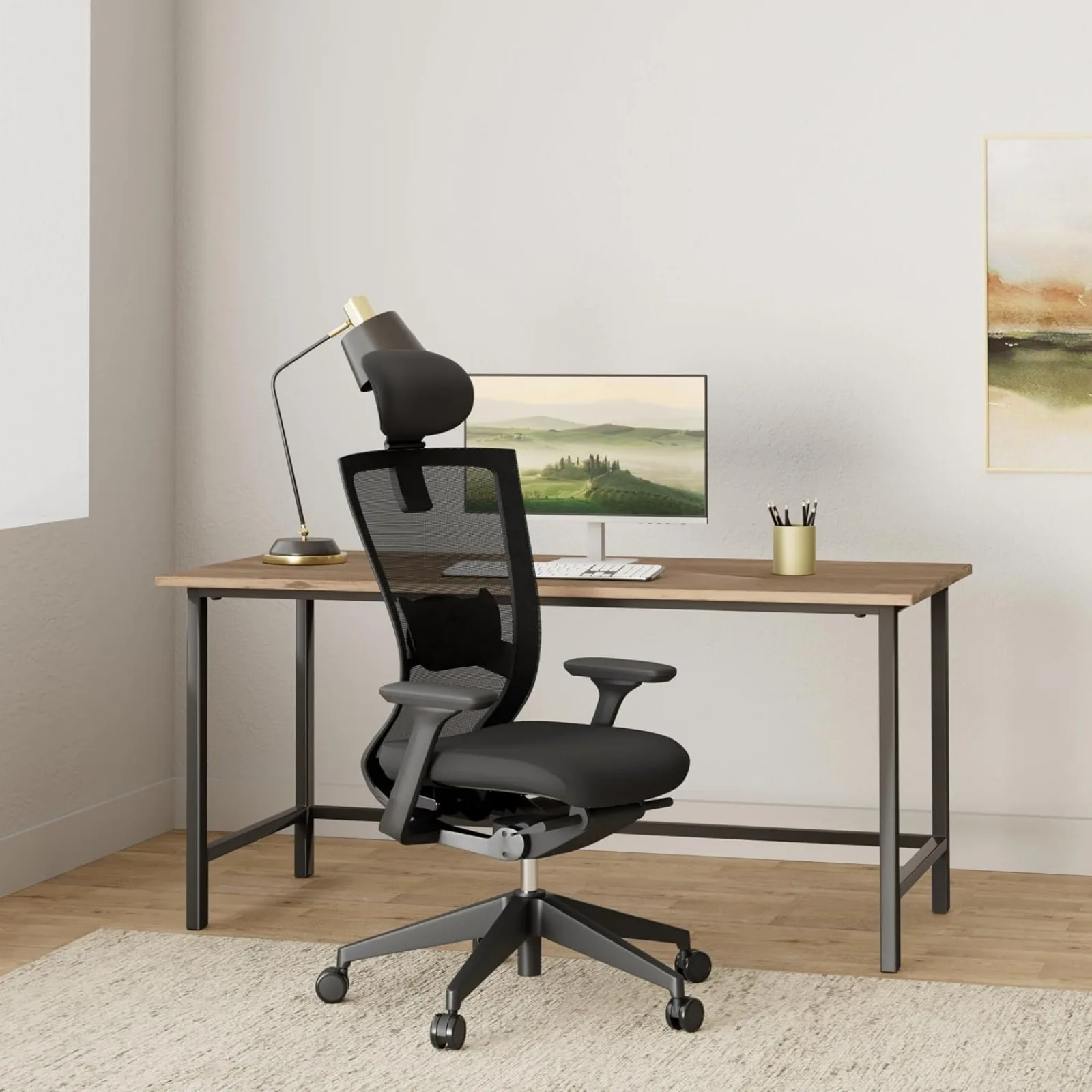 US  T50 Ergonomic Home Office Chair : High Performance, Adjustable Headrest, 2-Way Lumbar Support, 3-Way Armrest