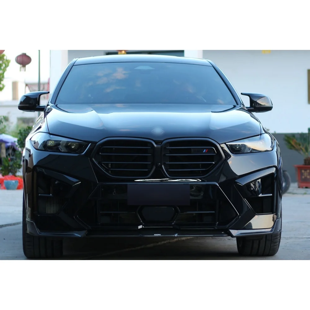 Car Front Lip Upgrade Aul Style Dry Carbon Fiber Front Bumper Lip Front Splitter Suitable for 19-23 X6M 6