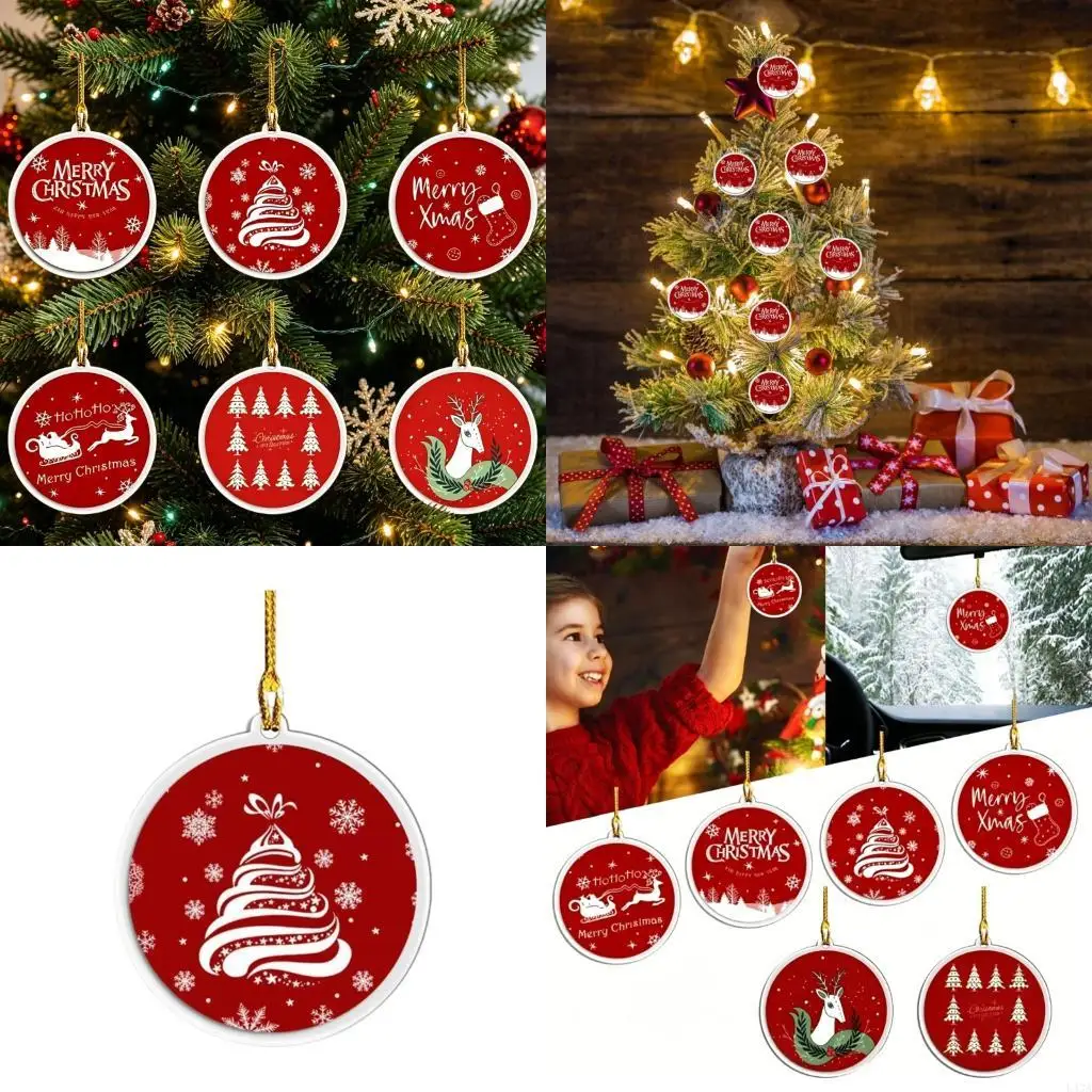 L43A Christmas Acrylic Hanging Ornament for Tree, Car Mirror and Home