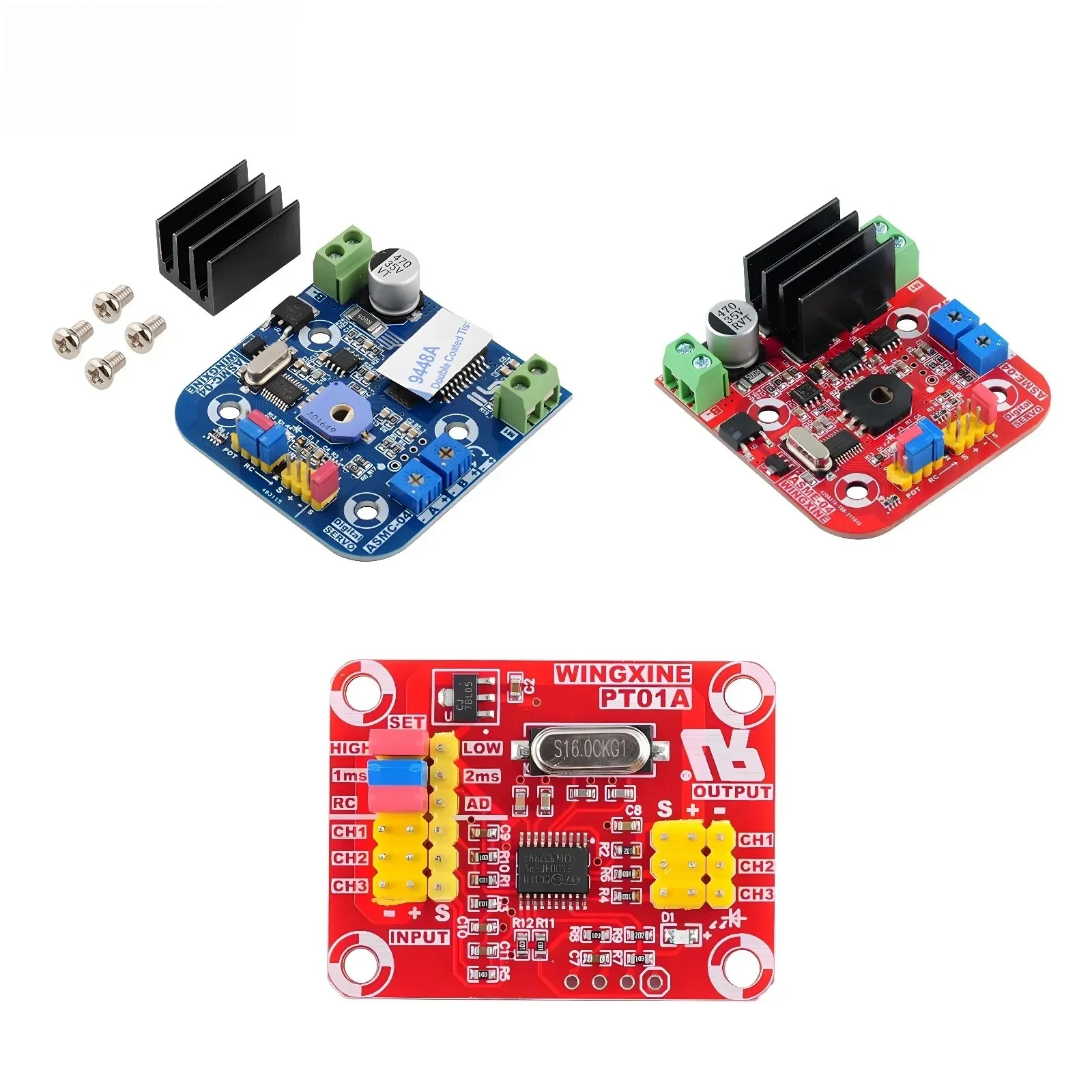 ASMC/ASME-03-04-05 시리즈 로봇 서보 고출력 및 고토크 서보 컨트롤러 12V~24V 180/380kg.cm PCB 컨트롤러