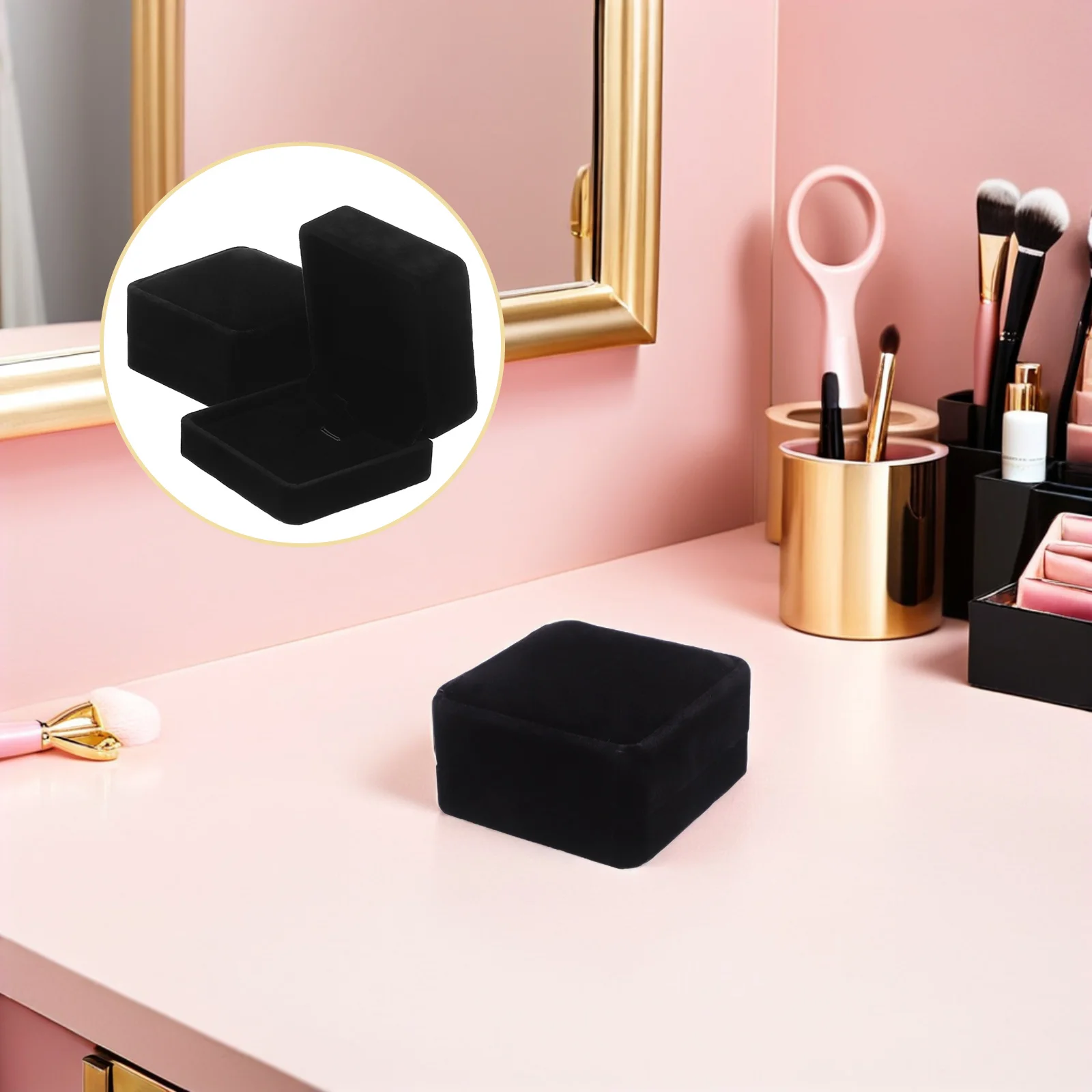 

6pcs Jewelry Box 2.75X2.75X1.57In Small Jewelry Organizer For Necklace Pendant Storage Travel Case Women Girls Gift