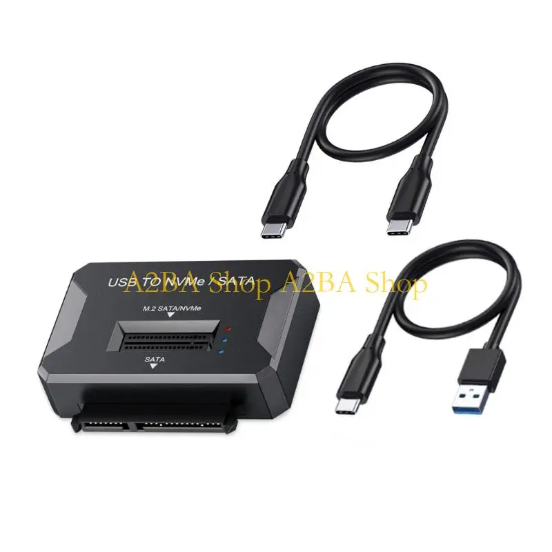 A2BA Tool Less Drive Enclosure for Both NVMe Double Protocols Drive USB 3 2 Type C for Quick Transfers