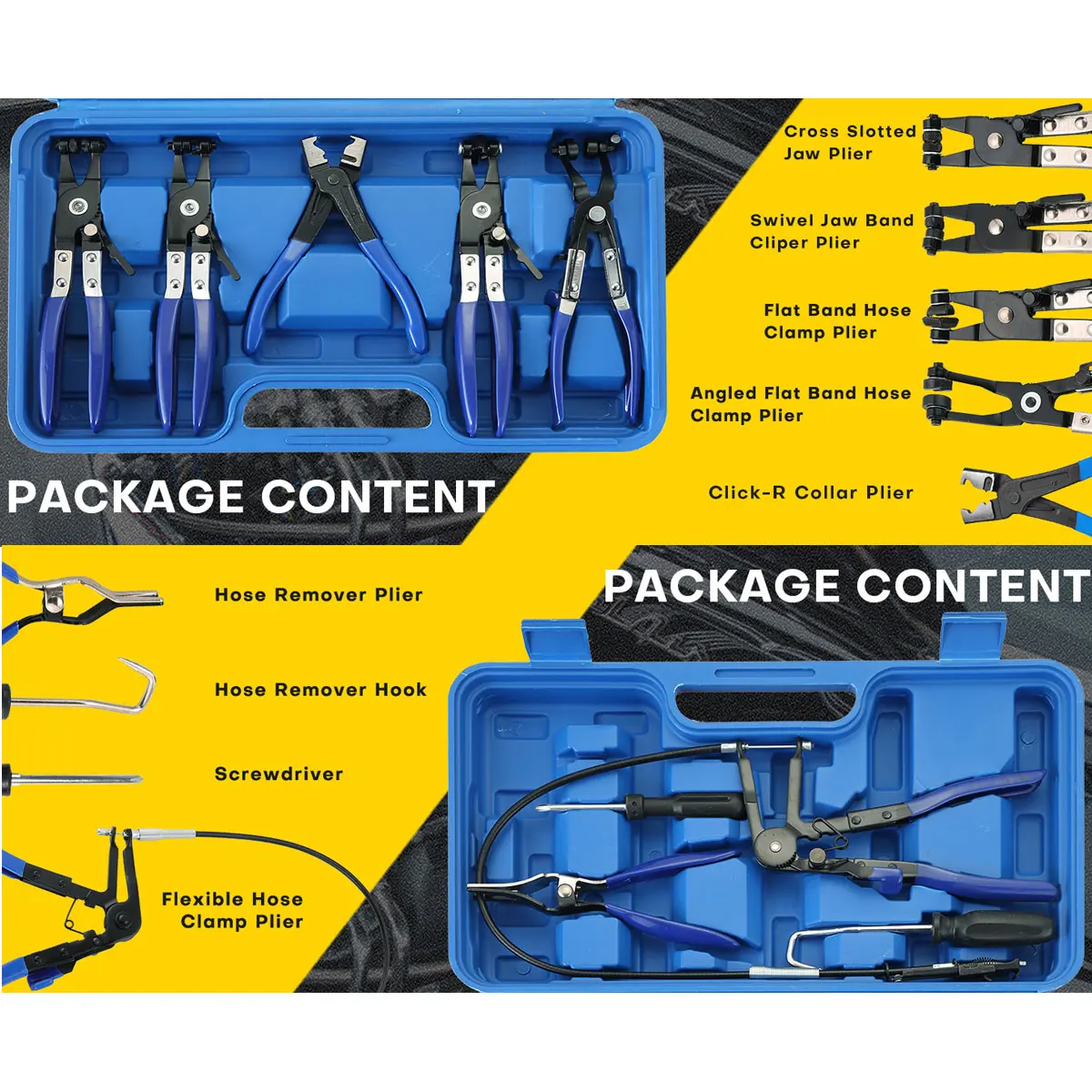 Alicates de abrazadera de manguera, herramientas de desmontaje de automóviles para taller automotriz, accesorios de herramientas, Kit mecánico automático, desmontaje de garaje