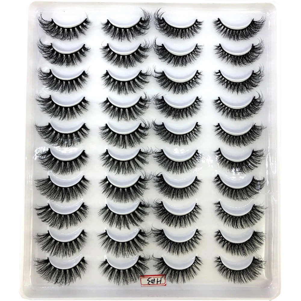 20 Pairs 3D Faux Mink Lashes Natural False Eyelashes Dramatic Fluffy Soft Wispy Volume Cross Reusable Eyelash MaKeup Tools