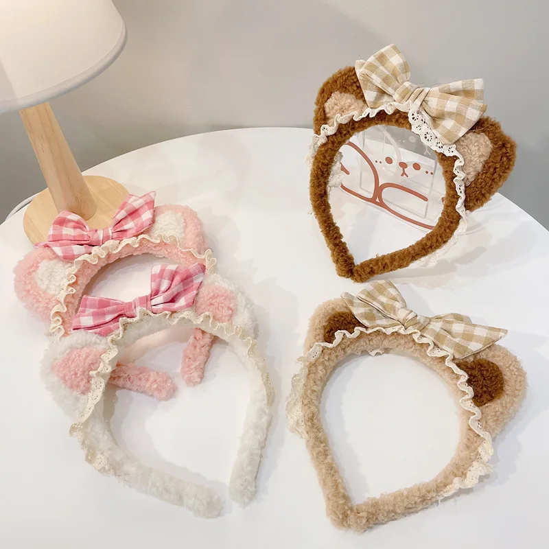 

1 pcs Ladies' hair hoops cute cartoon bow sweet kawaii Lolita hair bands high-quality hair accessories for girl