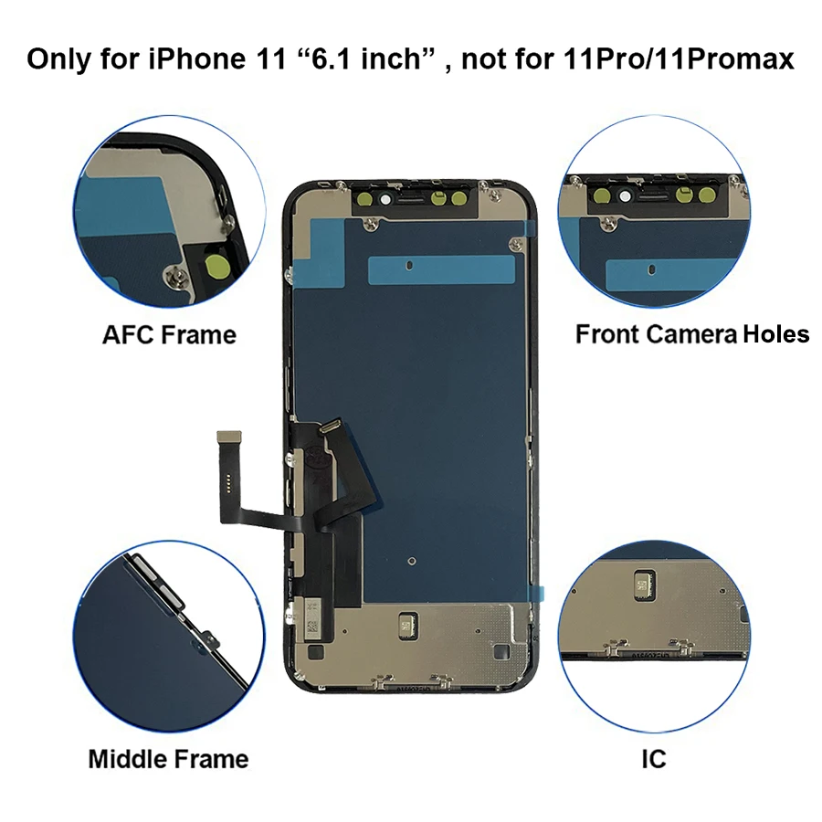 incell Pantalla For iPhone 11 LCD Display Screen With 3D Touch Digitizer Assembly No Dead Pixel Replacement Parts