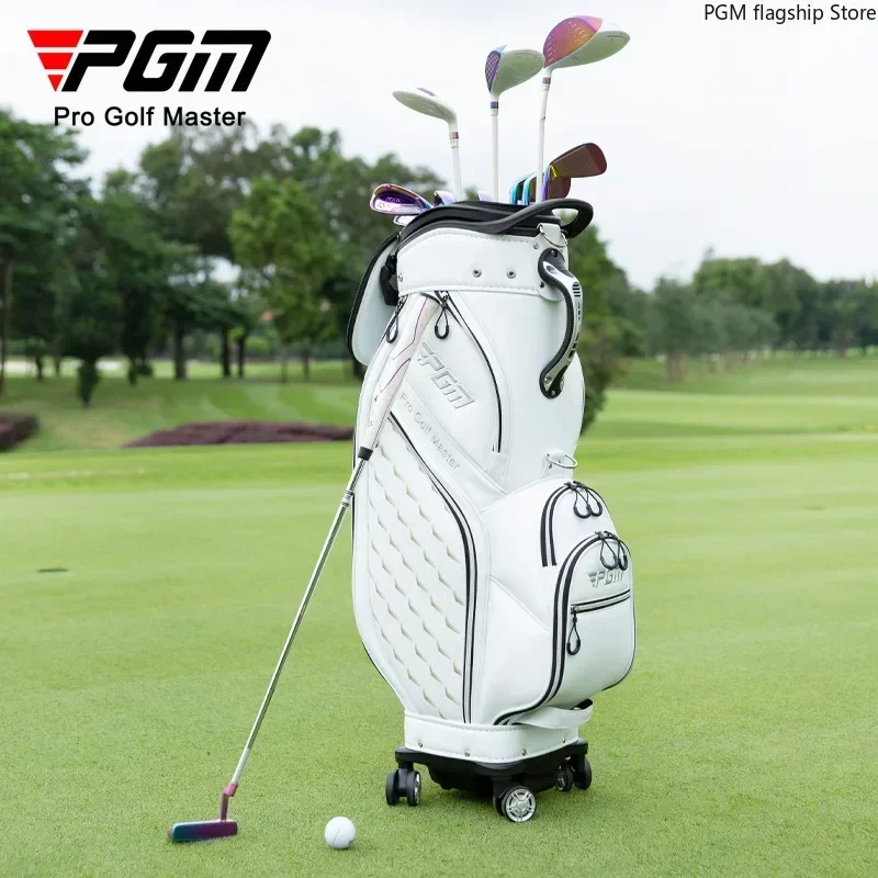 PGM Golf Bag Air Consignment Universal Four-wheel Telescopic Bag Microfiber Leather Double Ball Bag Cap QB129