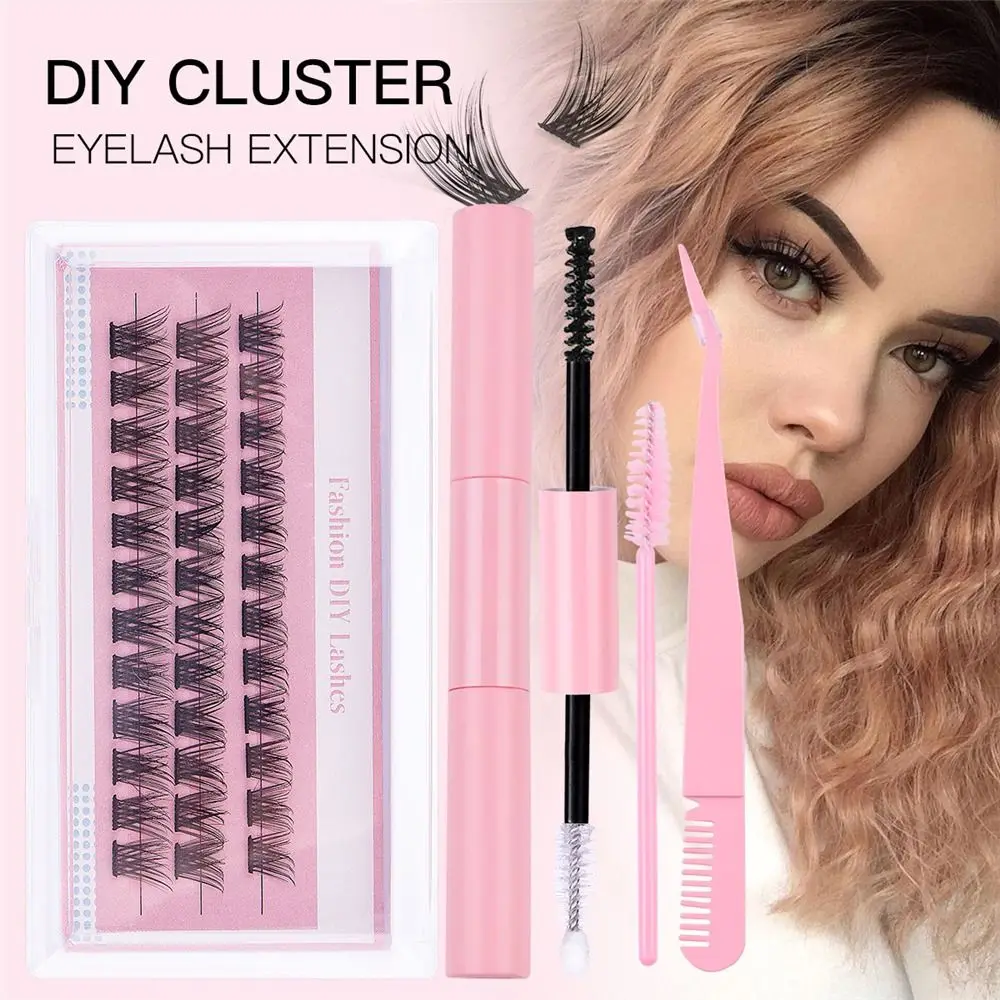 Kit de extensión de pestañas, extensiones de pestañas, aspecto Natural, Wispy, DIY, aplicación automática, en casa