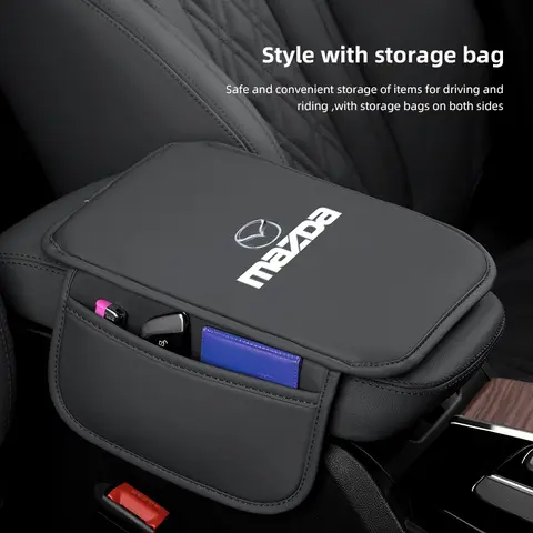 Car Armrest Box Pad Leather Auto Armrest Mat Car Accessories For Mazda 3 6 CX5 2 CX3 CX9 MX5 RX8 Axela Demio Atenza MS