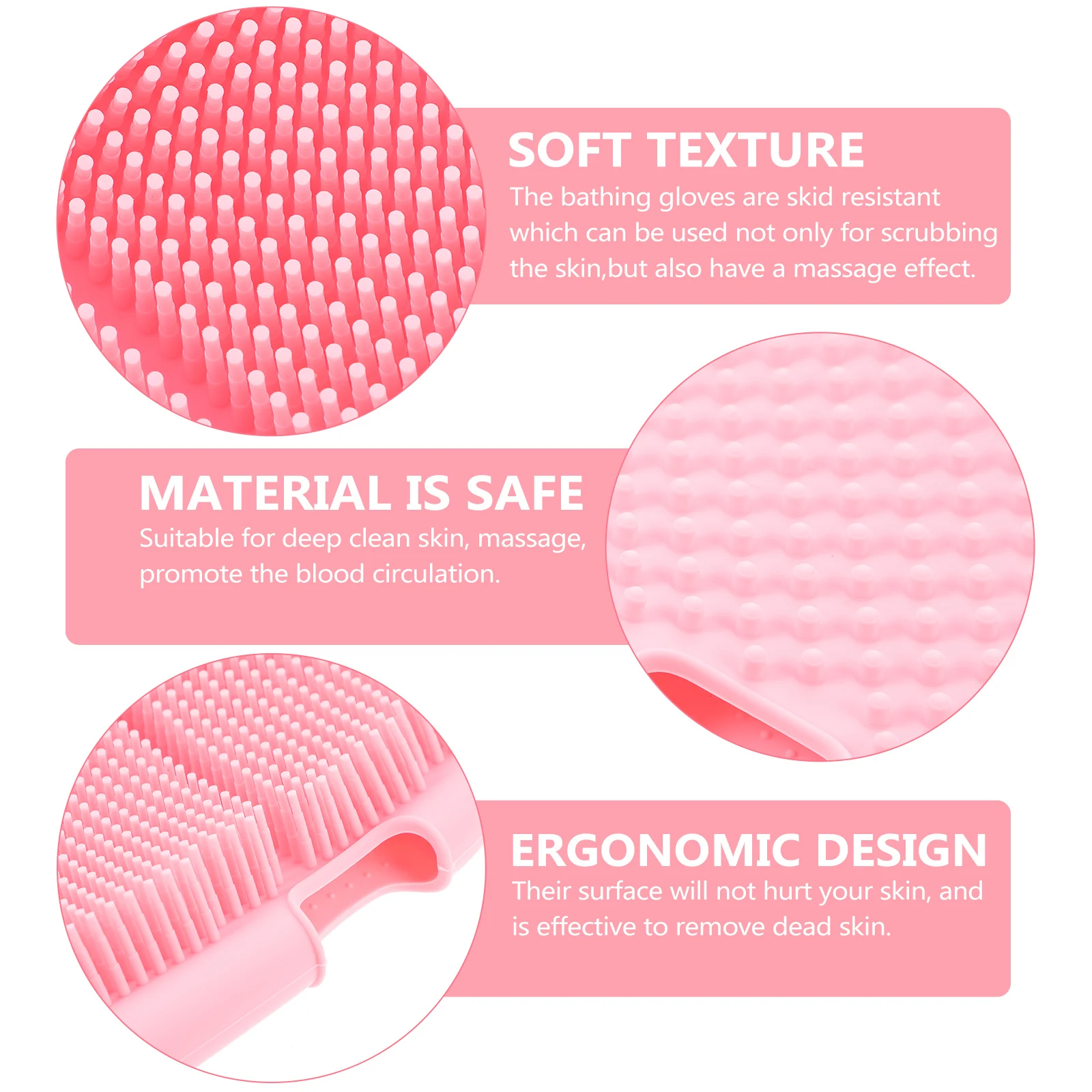 

Bathing Gloves High-Quality Silicone Exfoliating Scrubber Gentle Skin-Friendly Massage Tool For Deep Clean Spa Shower Use