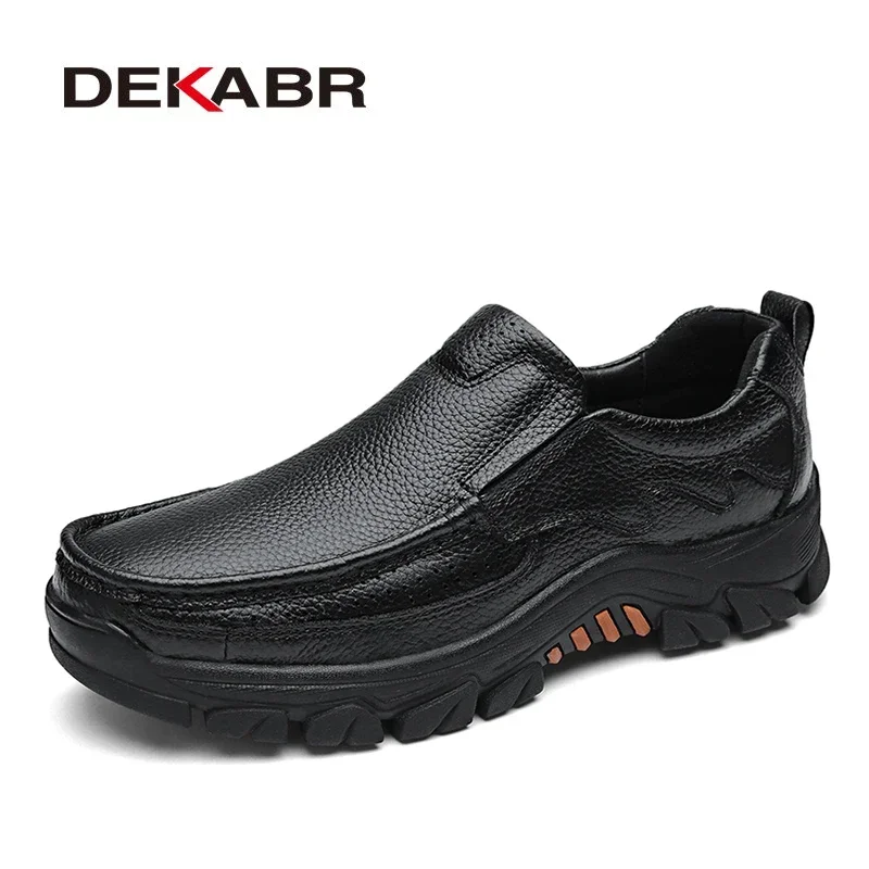 DEKABR Genuine Leather Men Shoes Casual Autumn Summer Fashion Shoes For Men Designer Classical Working Comfort Men Oxfords