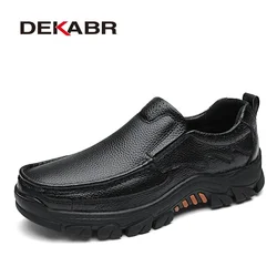 DEKABR 100% Genuine Leather Men Shoes Soft Men Casual Loafers High Quality Men Shoes Breathable Men Fashion Luxury Flats