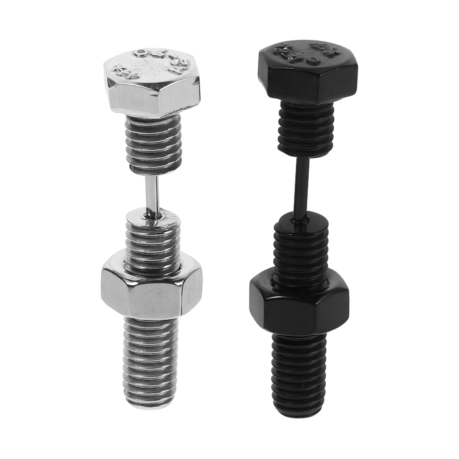 2Pcs Ear Studs Titanium Screw Earrings Punk Style Cartilage Ear Jewelry Halloween Rock Piercing Accessories Screw Earring Backs