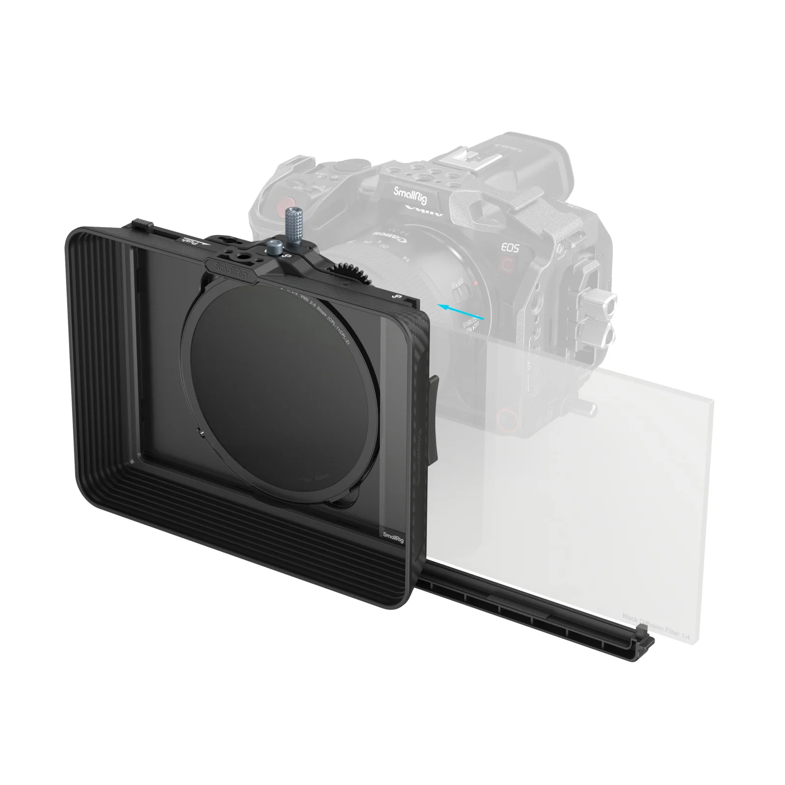 SmallRig Matte Box with Adjustable Clamp and VND Kit 67-82mm Ajustable Clamp Design Universal Matte Box CPL VND Dual-Filter 4411