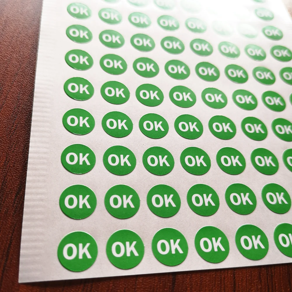 3000pcs 10mm OK Self-adhesive Gloss Paper Label Sticker Factory Product Quality Inspection Manufacture Procedure Control Tag