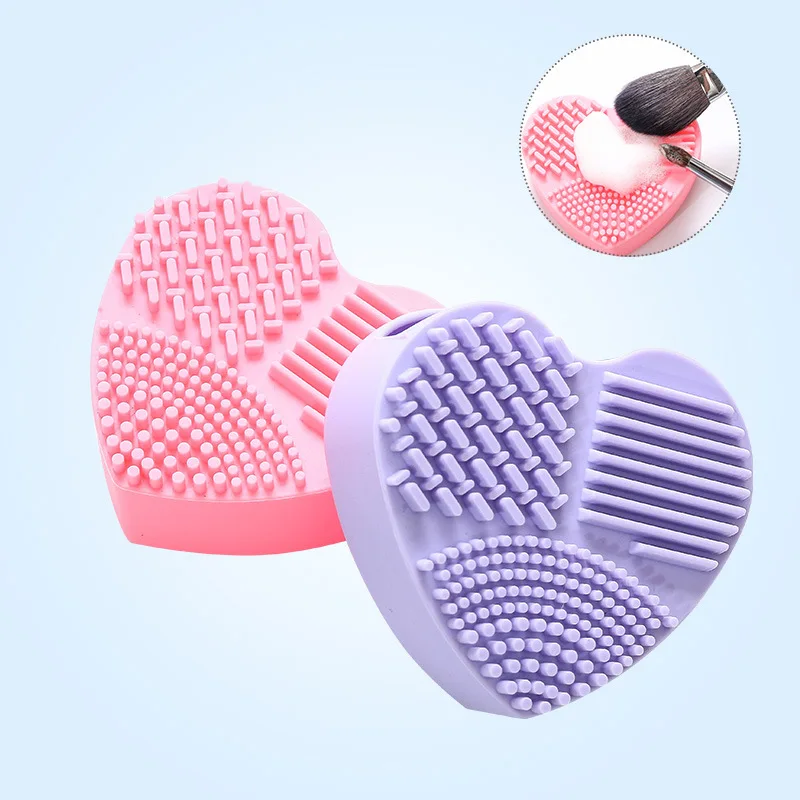 1pc Heart Shape Makeup Brush Cleaner Silicone Brush Washer Makeup Brush Cleaning Tool Brush Clean Bowl Brush Washing Tool