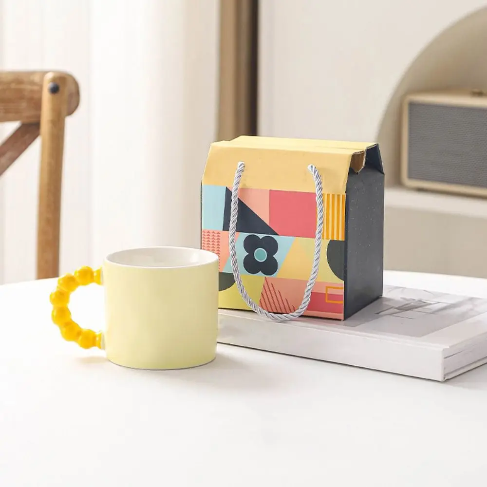 

Macaron Color-Blocking Ceramic Water Cup Simple Matte High Appearance Level Ceramic Cup Practical Use Creative Design Matte Mug