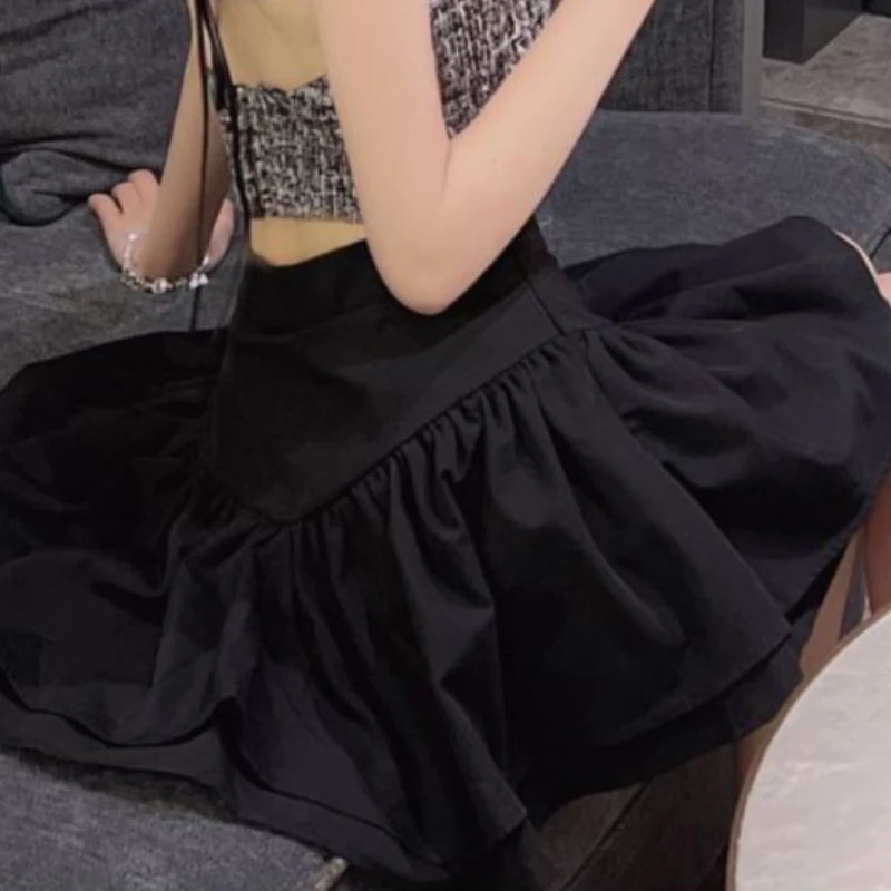 

Black Mini Skirts Women Hotsweet Tender Ball Gown Girlish Casual High Waist Summer Korean Style Streetwear Fashion Soft Students