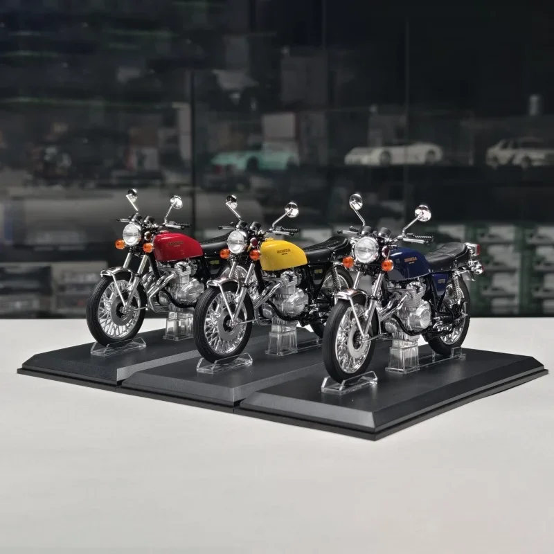 New In Stock Aoshima 1:12 Honda Cb400 Four Motorcycle Alloy Miniature Diecast Honda Ornaments Custom Toys Kids Gift