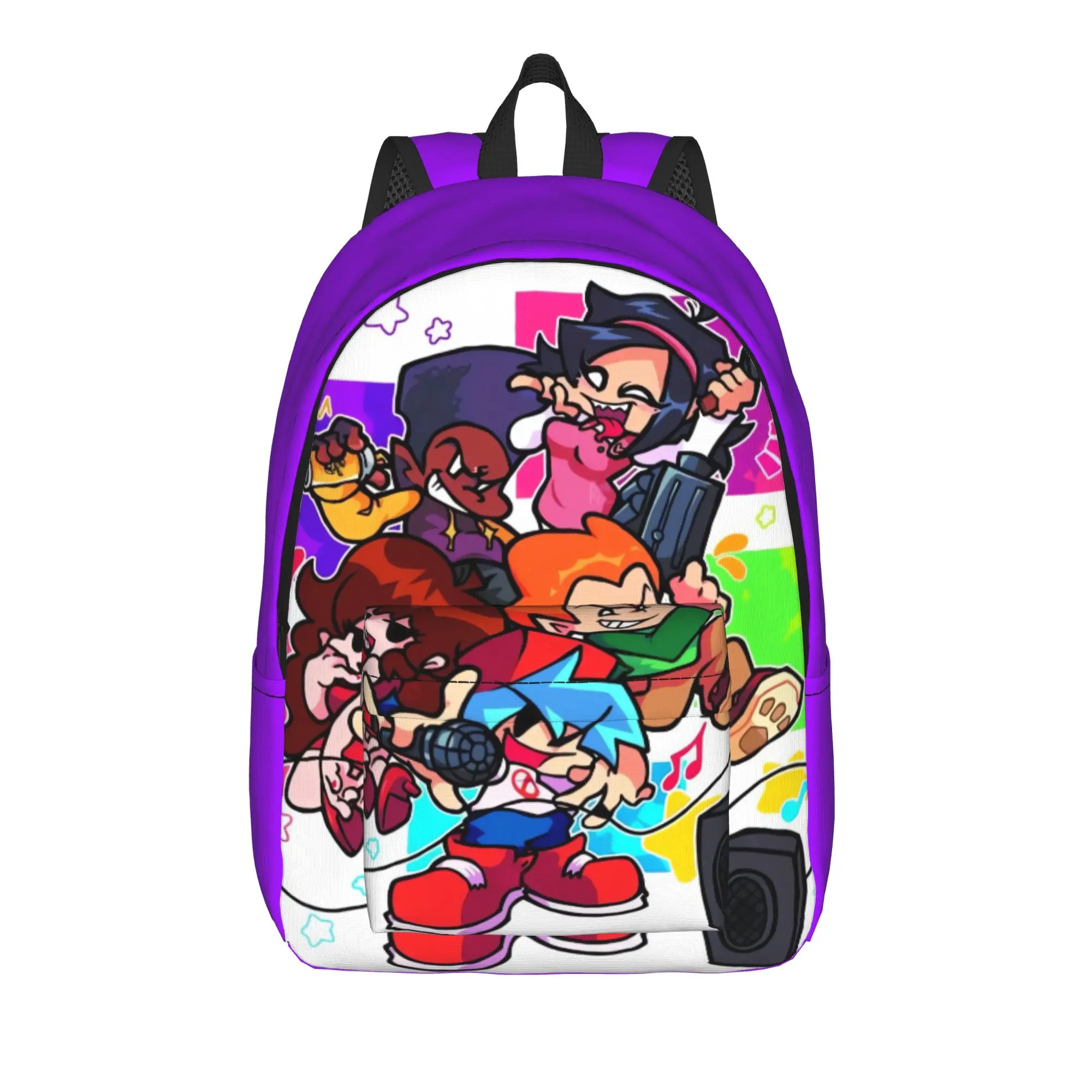 Cartoon Youthful Friday Night Funkin Backpack Teen  Print Backpacks Polyester Casual School Bags Travel High Quality Rucksack