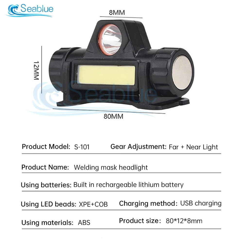 Automatic Photoelectric Welding Face Cover Lamp USB Charging Dual-purpose Headlight Argon Arc Welding Cap Welding Lighting