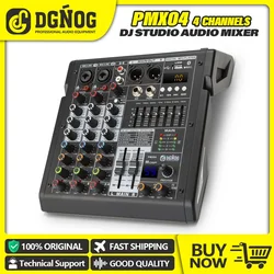 99 DSP 4-Channel Mixing Console Digital MP3 Input 48V Phantom Power 7-Stage EQ with Bluetooth Podcast Recording DGNOG PMX04