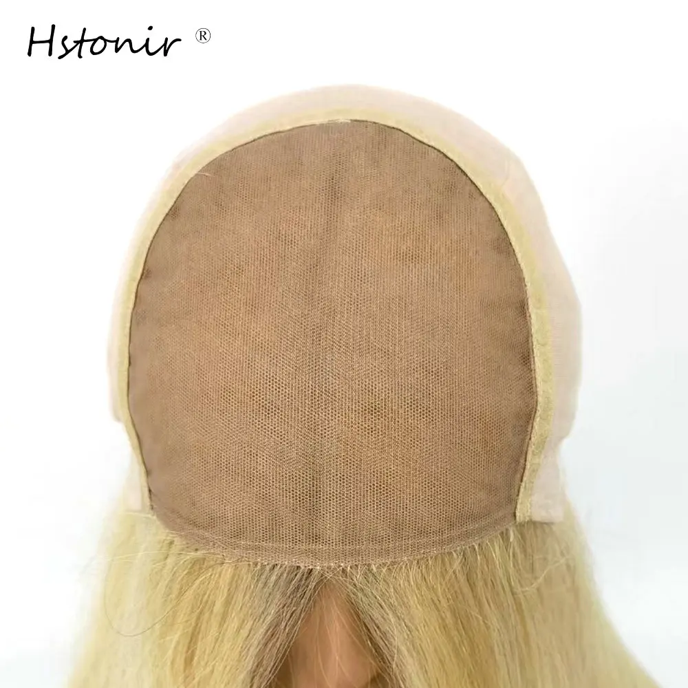 Hstonir Silk Base Human Hair Wig Top Lace 613 Blond Brazilian Solove Pixie Cut Nadula European Remy Hair Wig G039