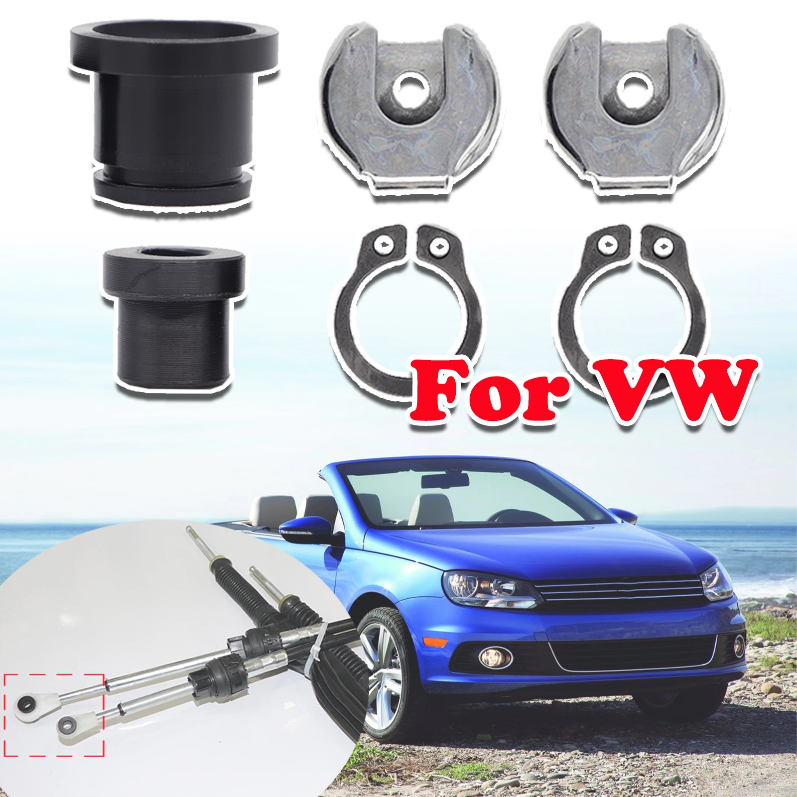 

For VW Jetta A4 New Beetle 9C EOS 1F Upgrade Manual Shift Cable Bushing Gear Selector Lever Linkage Pivot 1K0711265 1K0711266B