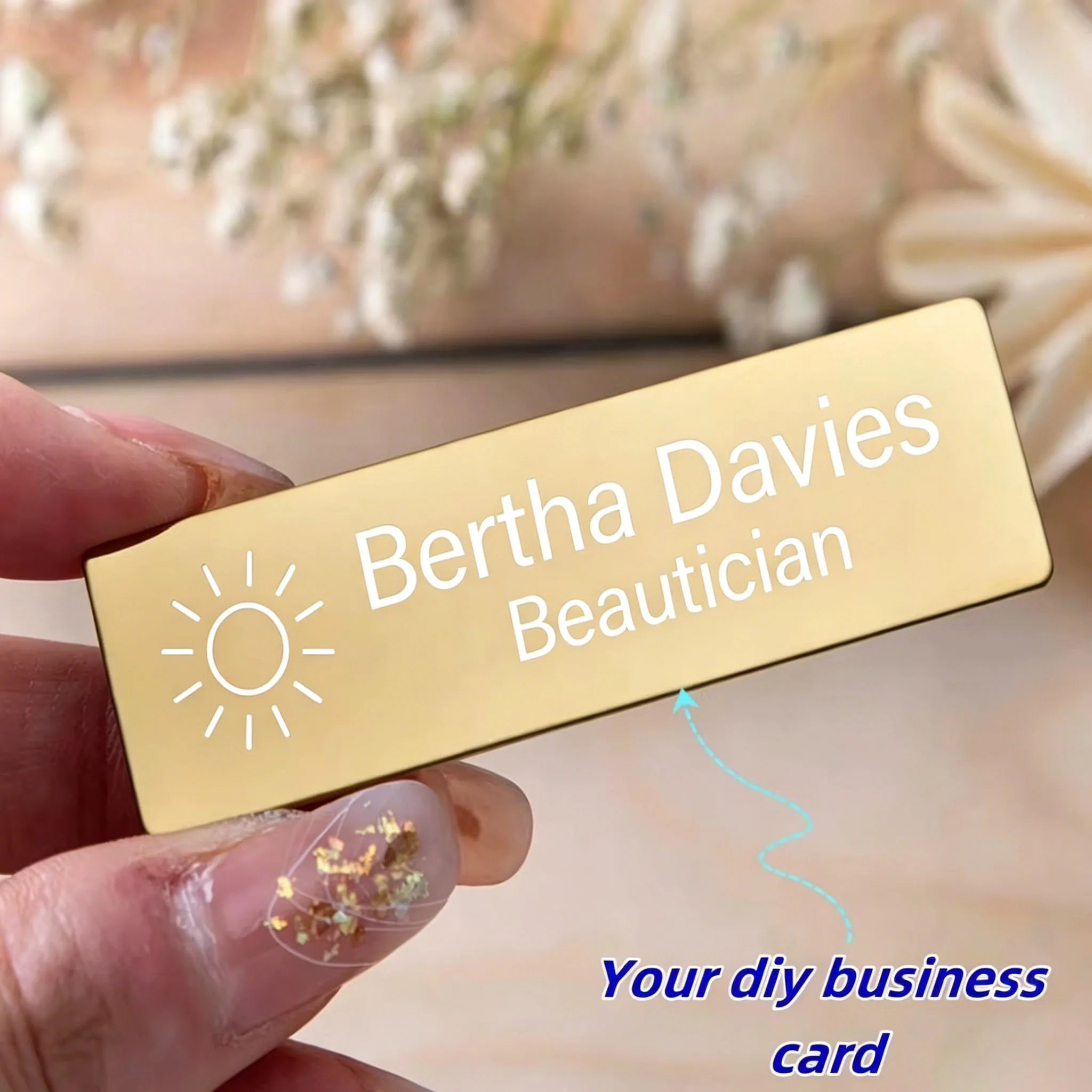 Customized Personalized Metal Identity Plates Free Engraving of Text and Logos Corporate ID Plates Creative Brooch Name Tags
