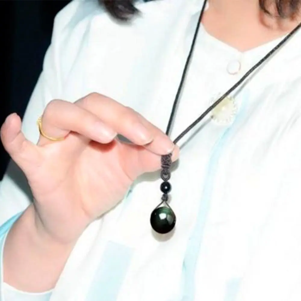 Wonderful Brand New A+++ Stone Natural Beads Lucky Transfer Top for Lovers Eye Rainbow Ball Pendant Obsidian