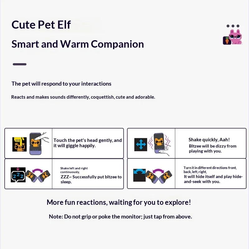 บิตซี สัตว์เลี้ยงอิเล็กทรอนิกส์ ของเล่นมือถือแบบอินเทอร์แอคทีฟ สปินมาสเตอร์ สัตว์เลี้ยงเสมือนจริง ของเล่นสัตว์เลี้ยงดิจิทัล สำหรับเด็กชาย เด็กหญิง เกมสัตว์เลี้ยงอิเล็กทรอนิกส์