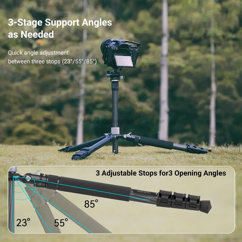 SmallRig Tripod Carbon Fiber Center Column AP-20 Stable Lightweight Carbon Fiber Legs Load 12kg Quickly Adjustable 4059