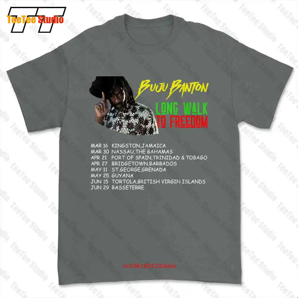 Buju Banton Dj Reggae Long Walk To Freedom Tour T-shirt Tee BKKB