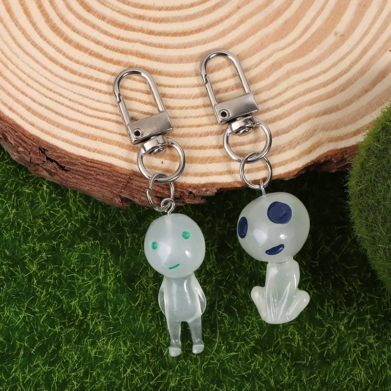 Bonito Luminous Alien Keychain, Resina Keyring, Chave Do Carro Titular, Saco Pingente, Mochila Decoração, Presentes Criativos, Personalidade