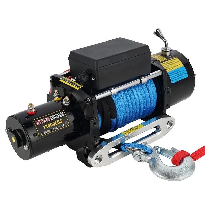 ونش كهربائي عالي التحمل 9000 رطل 12 فولت 4 × 4 ونش كهربائي للسيارة على الطرق الوعرة مع حبل صناعي