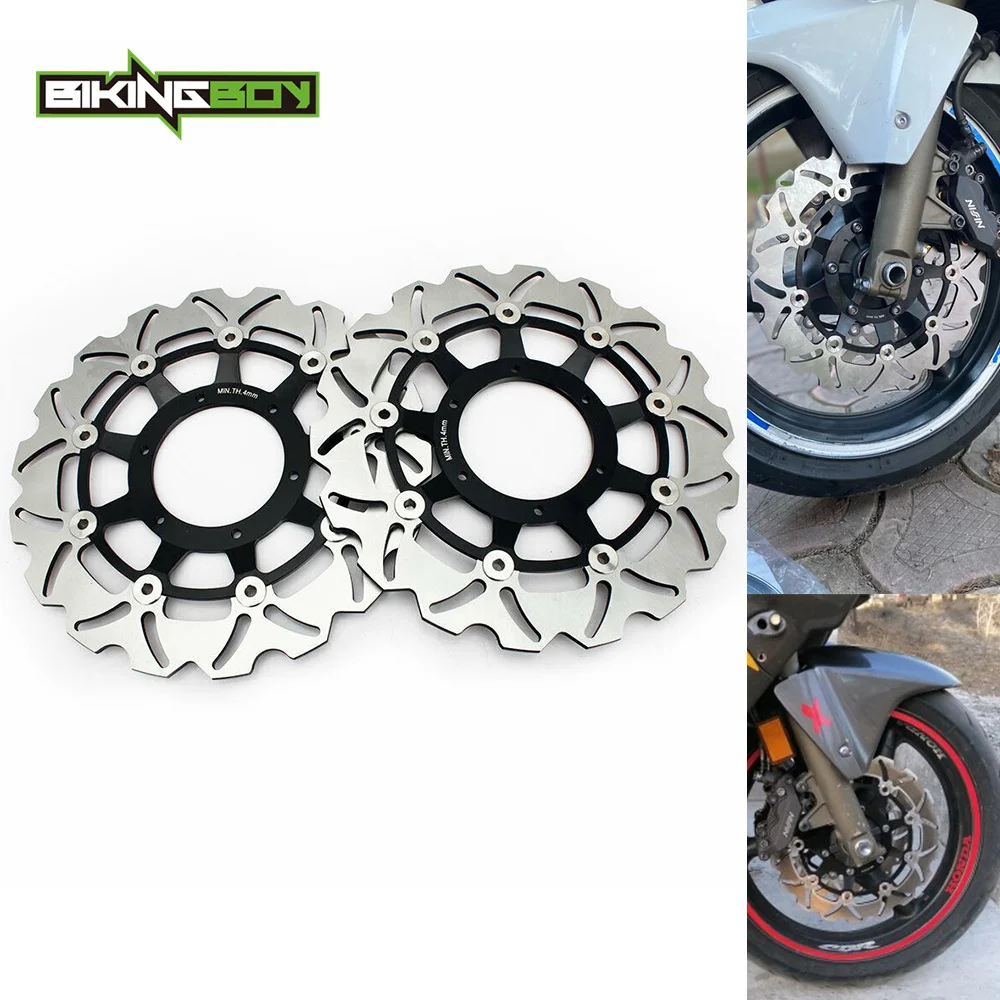 BIKINGBOY For CB900F Hornet 02 03 04 05 06 CBR600F F4 SuperSport 01-07 VTX 1800 F N T 08 09 10 11 Front Brake Discs Disks Rotors