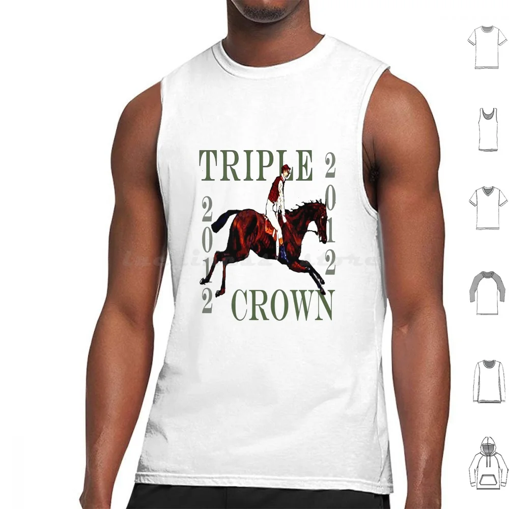 2012 Triple Crown Tank Tops Print Cotton Vintage Racehorse Horse Racing Triple Crown Derby Preakness Belmont Stakes