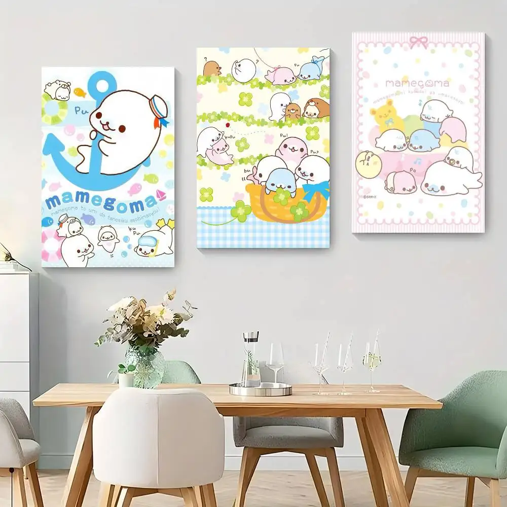 Kawaii Cartoon Mamegoma CUTE  DIY Sticky Poster Whitepaper Prints Posters Artwork Vintage Decorative Painting