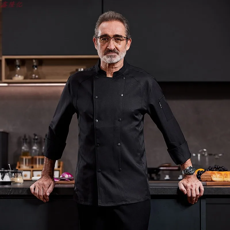 ホテルシェフ制服レストランシェフ作業服ケーキショップパン屋洋食レストランウェイター秋のキッチン服