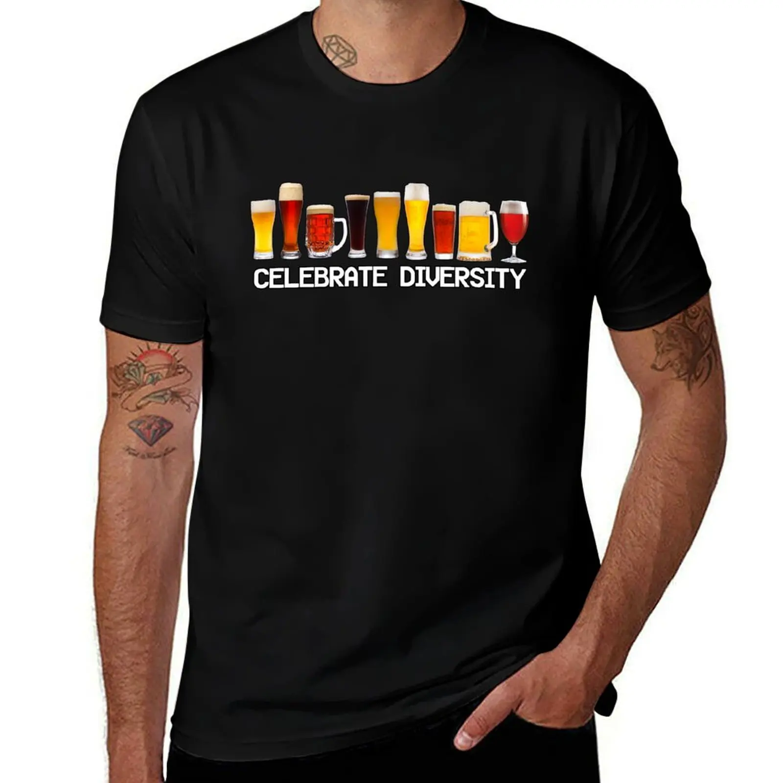 Celebrate Diversity T-Shirt Basic Regular Fit Casual T-Shirt