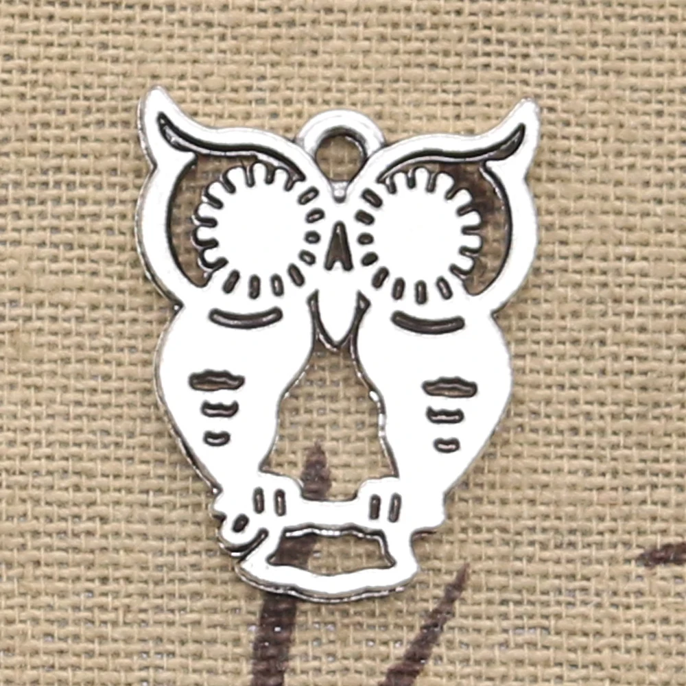 8pcs Charms Owl 23x19mm Tibetan Silver Color Pendants DIY Antique Making Handmade DIY Findings Crafts Jewelry