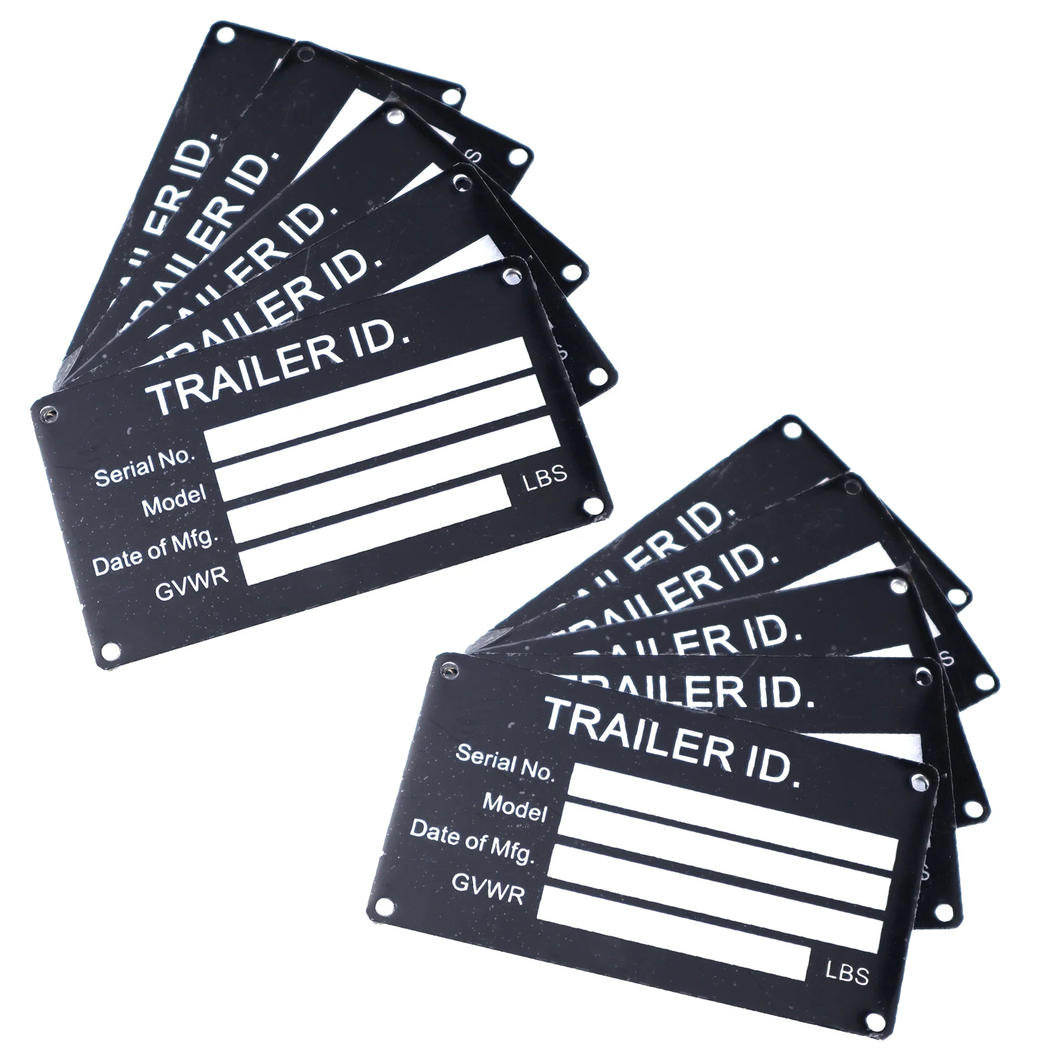 10-PACK VEHICLE TRUCK BOAT Trailer Blank VIN & Weight AXLE Chassis Plate 95mm x 55mm Identification Number