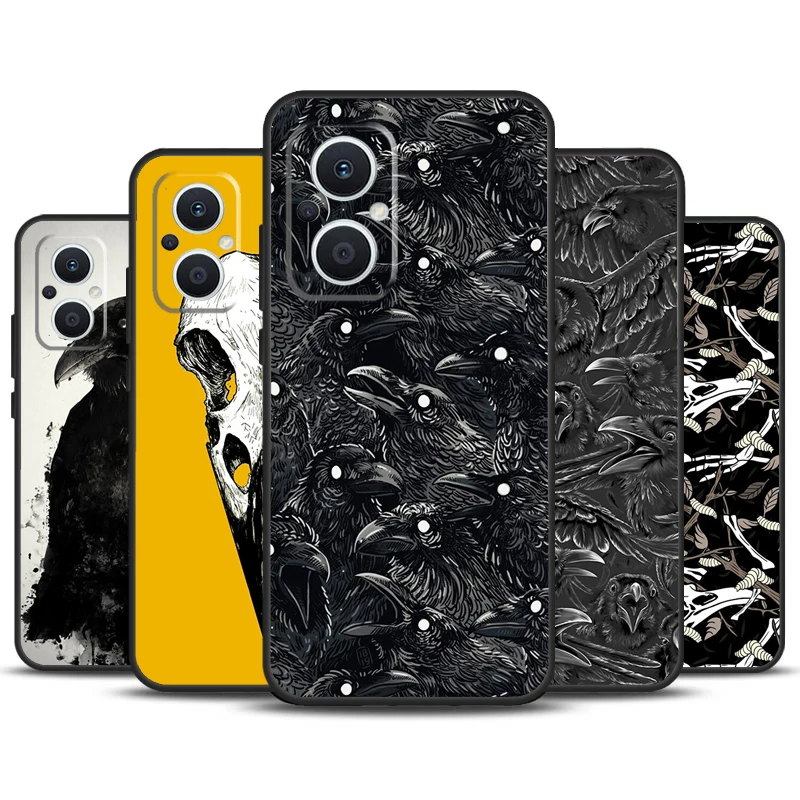 Raven Crow Skull pattern Case For OPPO Reno 4Z 5Z 8T 4 5 6 7 8 Lite 10 Pro OPPO Find X5 X6 Pro X2 Neo X3 Lite Cover