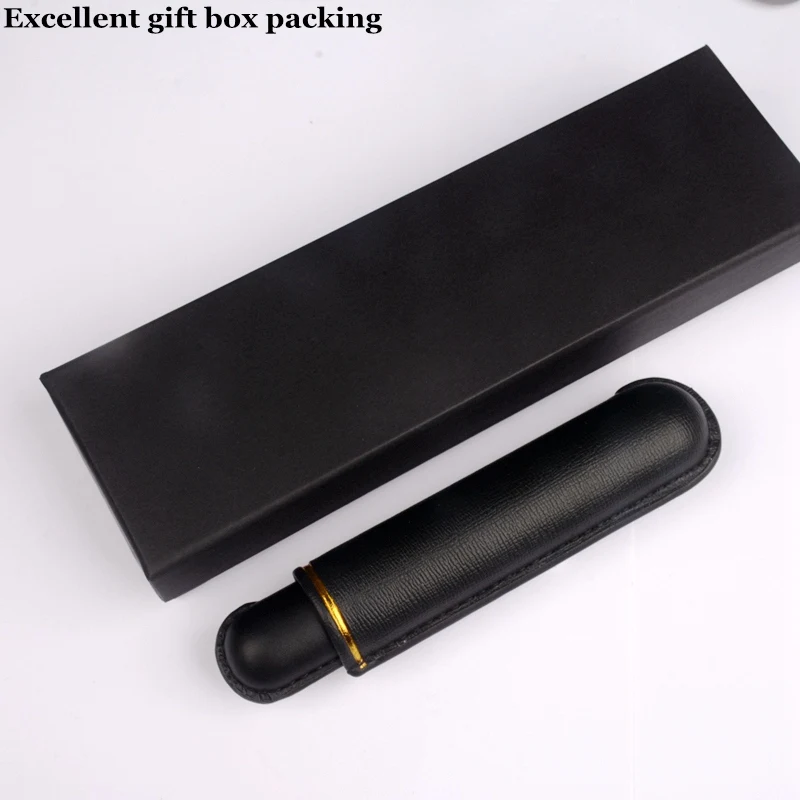 PU Leather Cigar Case 45Ring Cigar Holder Black Cigar Tube Mini Travel Humidor Special Size for Cigar Aficionado Best Cigar Tool