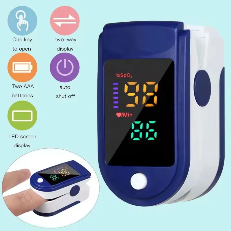 Fingertip Oximeter Blood Oxygen Pulse Oximeter Saturation Monitor SpO2 With Pulse Rate Measurement Portable LED Display