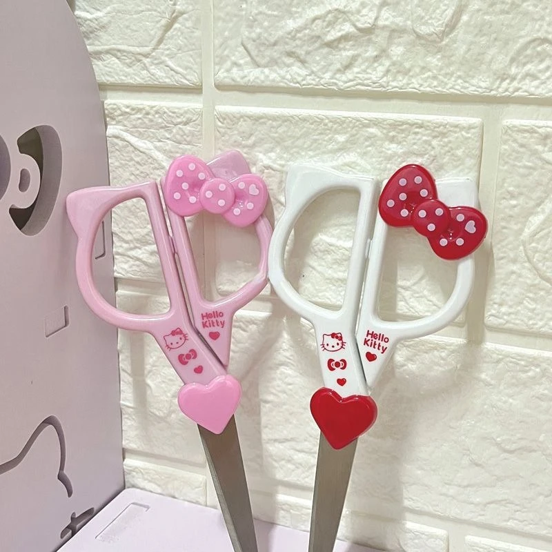 Hello Kitty Kawaii Cute Girl Heart Handmade Cutting Scissors  Cartoon Primary School Student Account Cutting Unpacking Knife