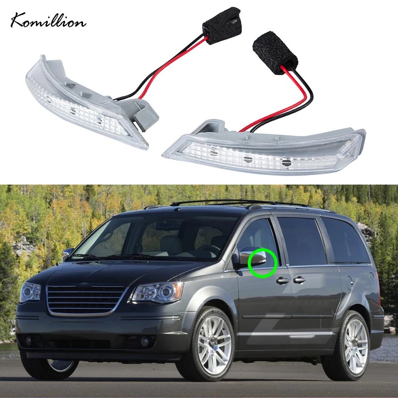 Car Side Mirror Lamp Yellow LED Turn Signal Lights for Chrysler Town and Country/Dodge Grand Caravan 2008-2018 Accessories Parts