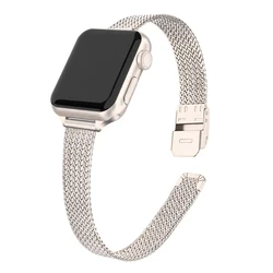 Matel Strap for Apple Watch Ultra Band 49mm 41mm 45mm Slim Milanese Loop Women Strap Iwatch 8 7 6 5 Se 4 3 42mm 44mm 38mm 40mm