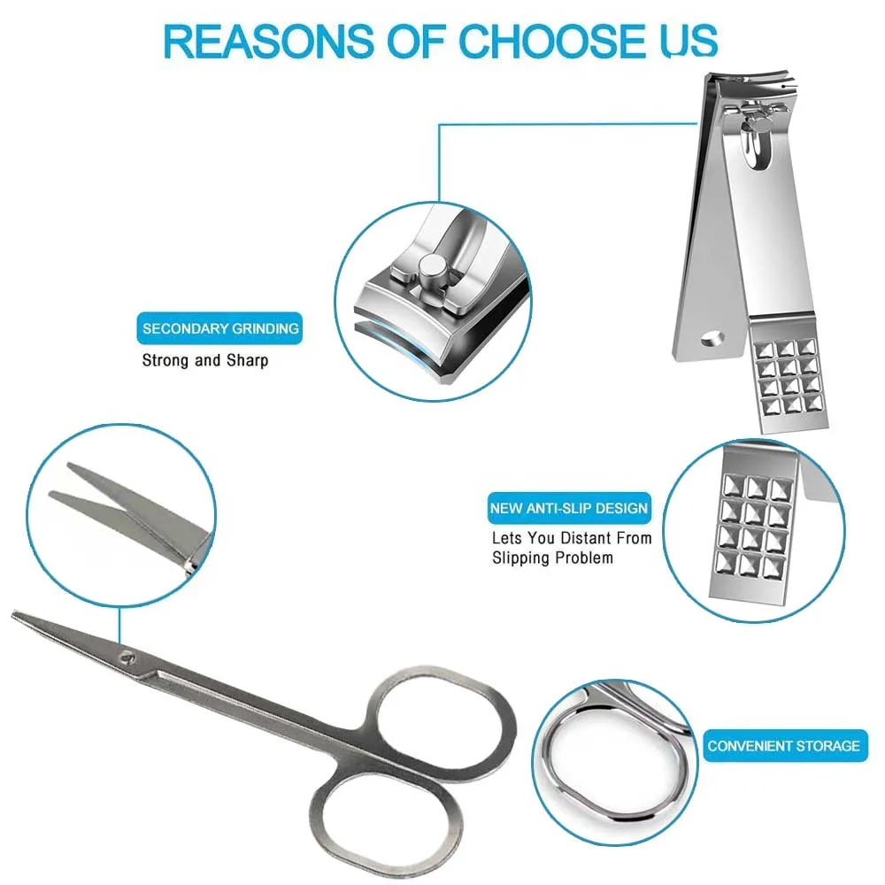 Ensemble de manucure et pédicure, coupe-ongles, manucure en acier inoxydable, Kit de toilettage professionnel, outils de soins des ongles, 7-8 pièces